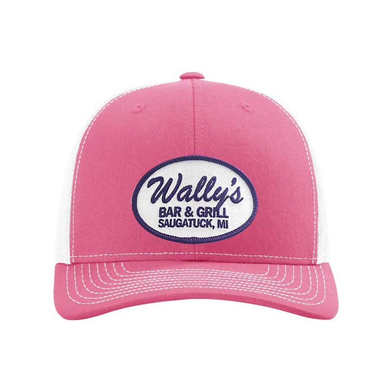 Wally's Oval Badge - Pink /White Richardson 112 Snapback Cap
